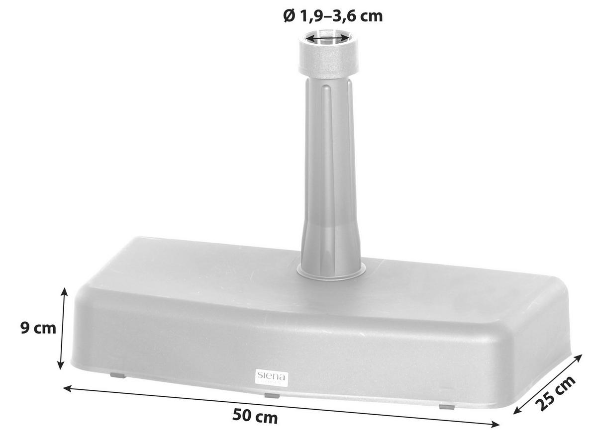 Schirmständer Kunststoff für DM 1,9-3,6cm - Weiß, KONVENTIONELL, Kunststoff/Stein (50/9/25cm) - Siena Garden