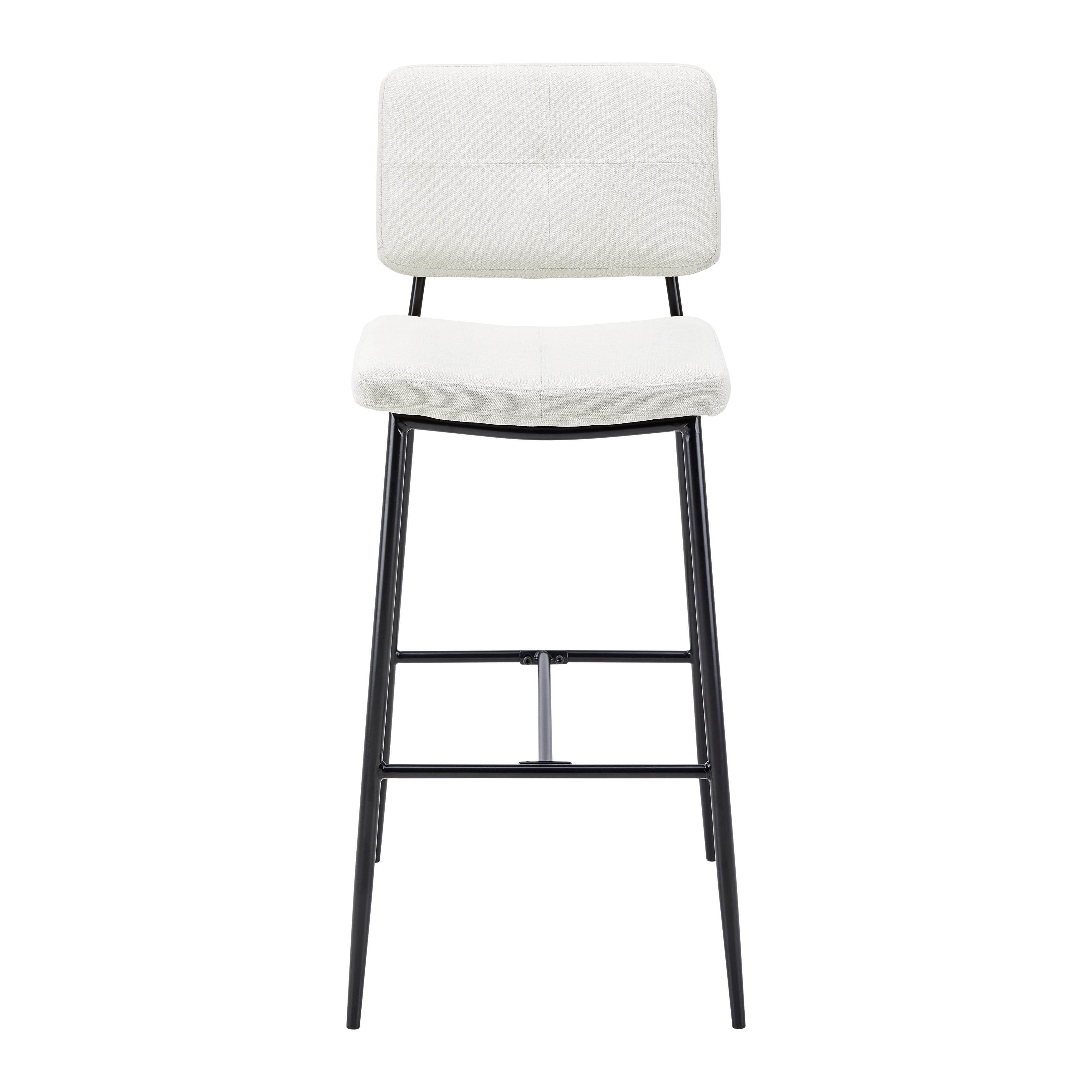 Barhocker "Neta", Webstoff, beige, Gepolstert - Beige/Schwarz, MODERN, Holz/Textil (43/103/52cm) - Bessagi Home