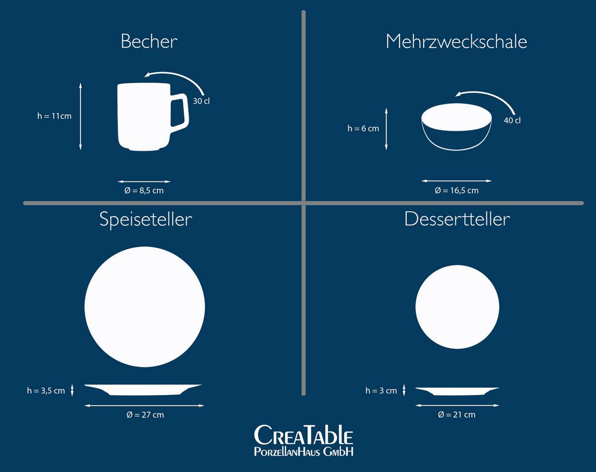 Kombiservice Canvas Mediterran, 16-teilig - Creme/Braun, LIFESTYLE, Keramik (34/31,5/33cm) - Creatable