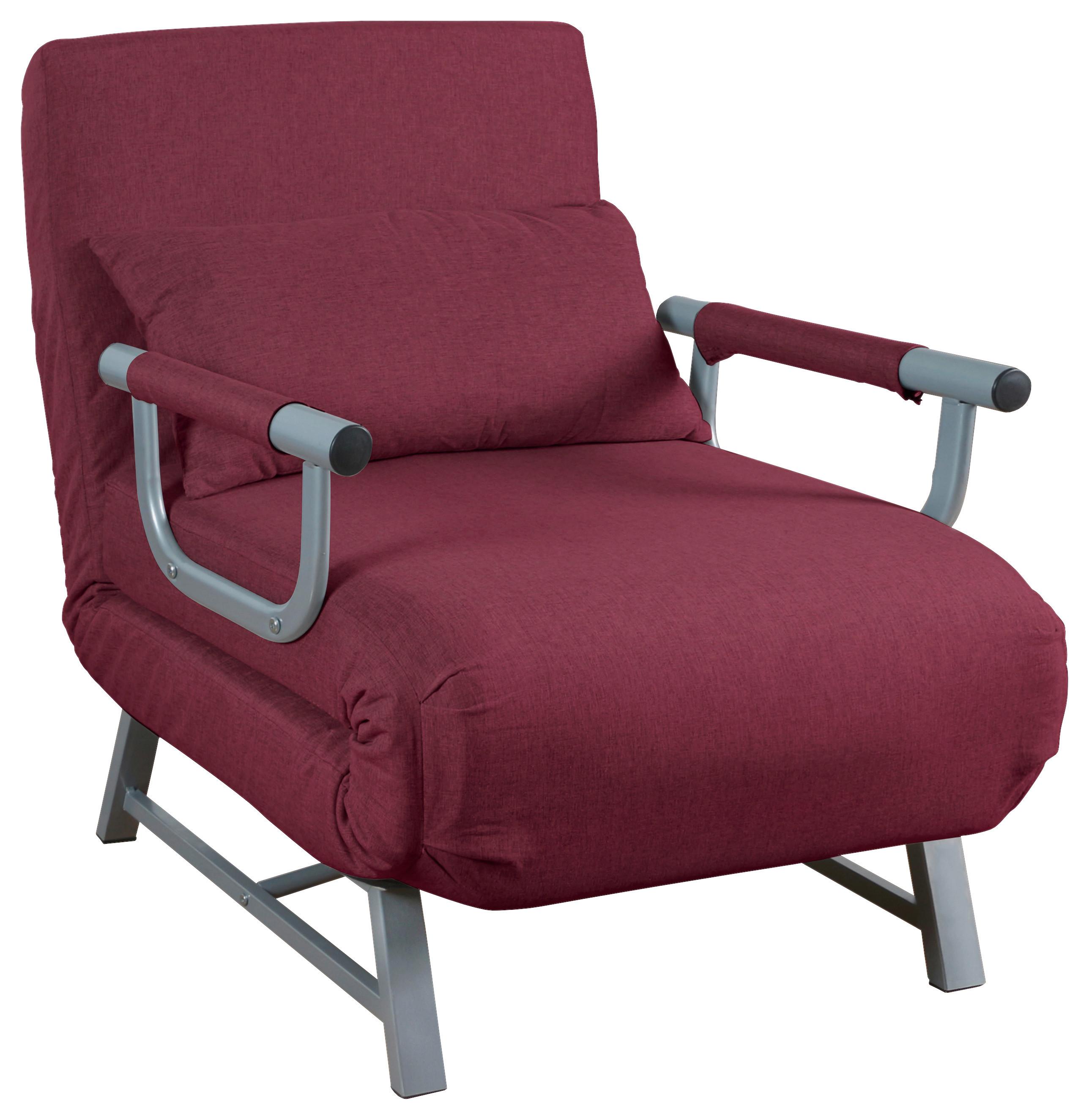 Fotelj S Funkcijo Ležišča Kolino, Rdeča - rdeča/siva, Moderno, kovina/tekstil (64/95/78cm) - MID.YOU