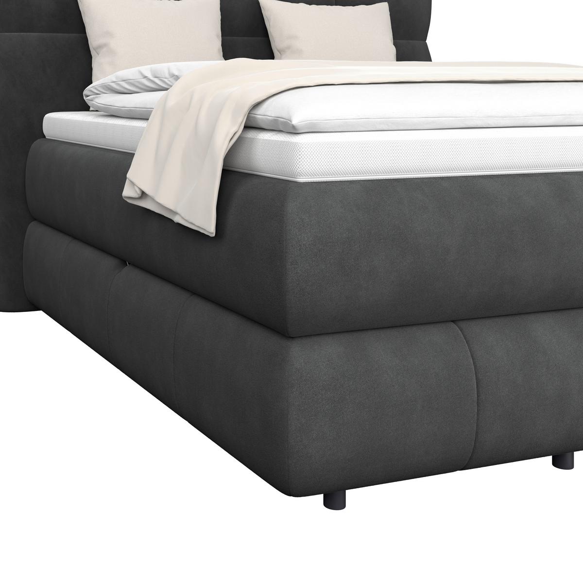 Boxspring Krevet Carmelo - crna, Trend, tekstil/plastika (140/200cm) - Premium Living