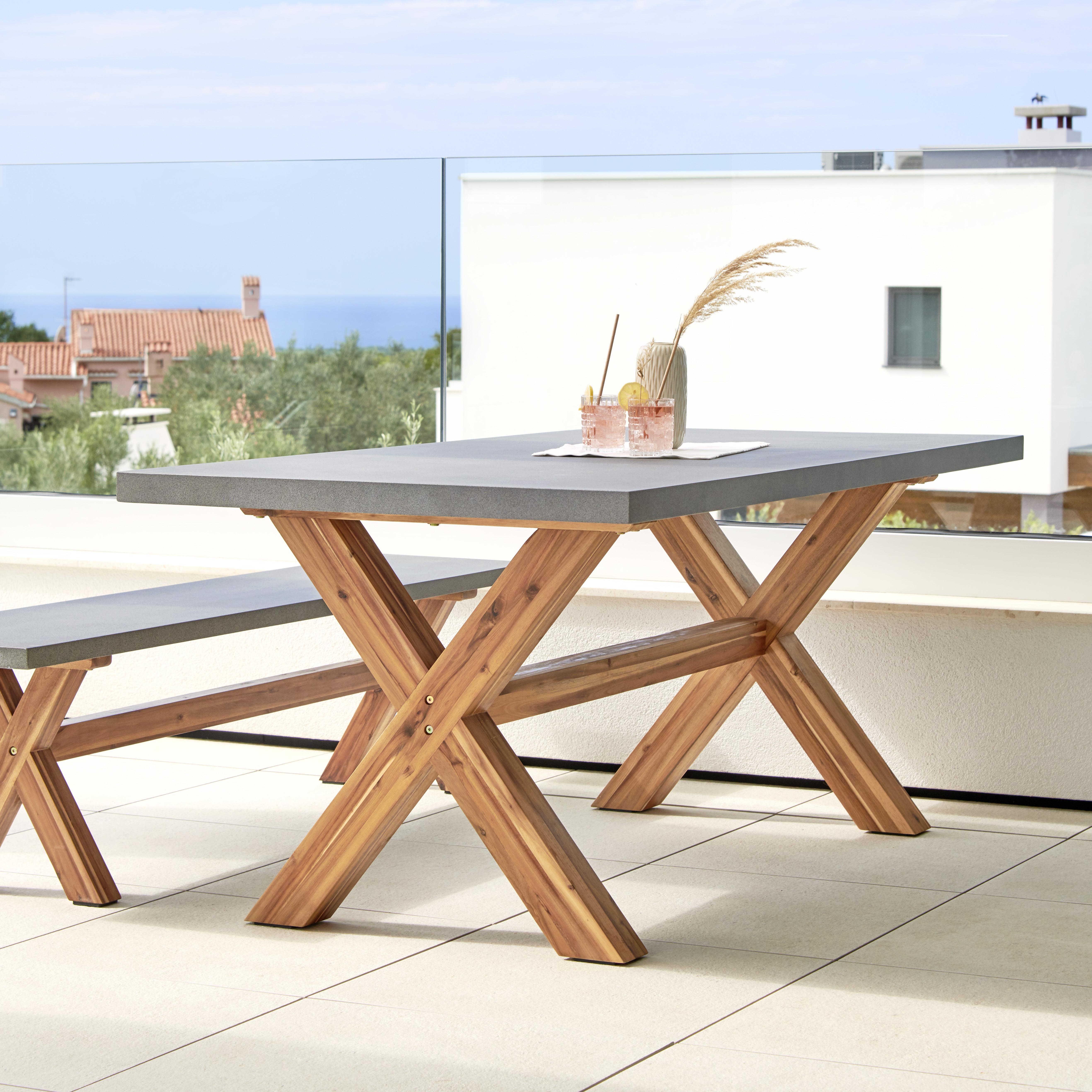 Gartentisch in Grau Akazienfarbe online bestellen