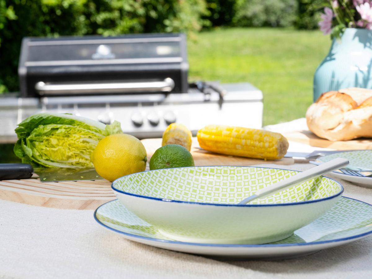 Tafelservice 24892 Mediterran Grün - Weiss/Hellgrün, Basics, Keramik - Creatable