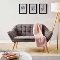 Sofa Monique Grau Samt - Dunkelgrau, MODERN, Holz/Textil (127/76/74,5cm) - Bessagi Home