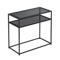 Konsolentisch Wl7.333 - Schwarz, Design, Glas/Metall (80/40/77cm) - MID.YOU