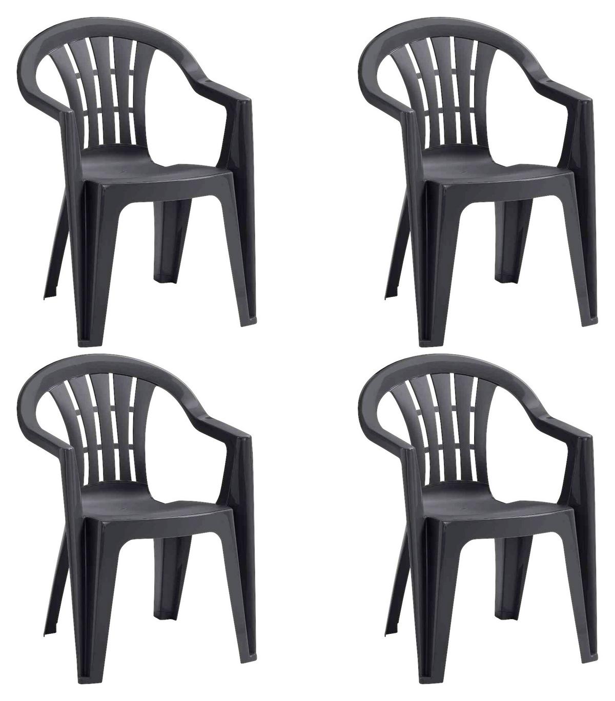 STAPELSESSEL N01364 - Graphitfarben, KONVENTIONELL, Kunststoff (58/79/56cm) - Siena Garden