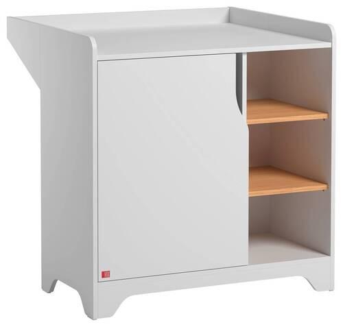 Previjalna Komoda Leaf, Bela, Hrast - bela, Moderno, leseni material (88,5/89,5/75-44cm) - Modern Living