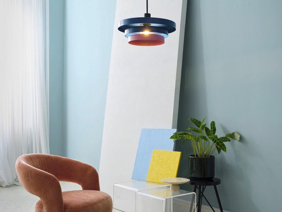 LAMPA WISZĄCA DECOR LAYERS PENDANT E27 BL - różowy/niebieski, Basics, metal (40/136cm) - Osram