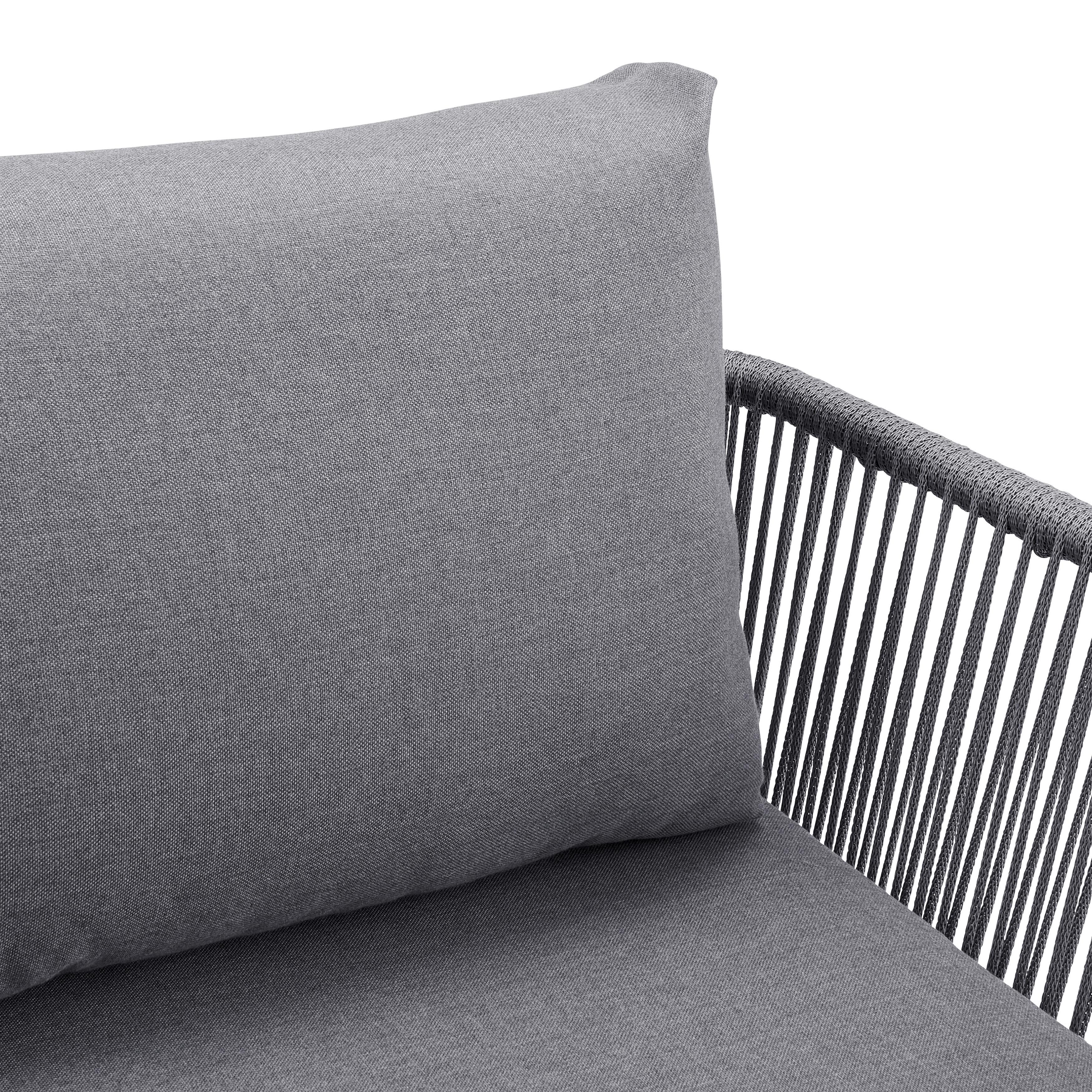 LOUNGESET CAMILLA - grå, Modern, metall/glas (252/65/68cm) - Bessagi Garden