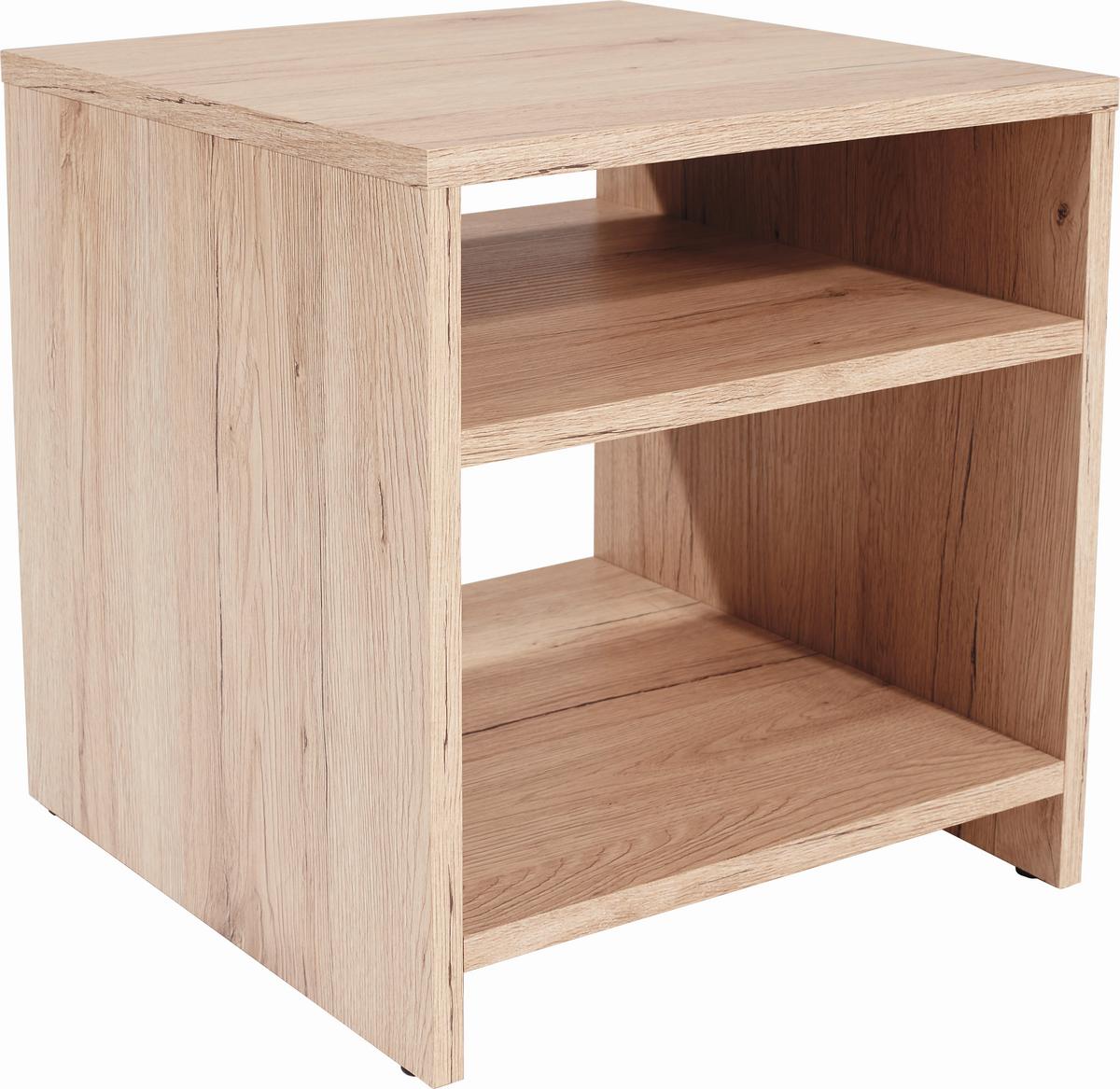 Masă auxiliară Luca - culoare lemn stejar, Modern, material pe bază de lemn (40/40/37cm) - Based