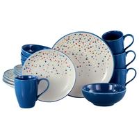 Kombinirani Servis Joy Blue, 16-Delni - modra/krem barve, Basics, keramika - Creatable