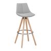 Barhocker Nelo Grau Webstoff Gepolstert - Chromfarben/Buchefarben, MODERN, Holz/Textil (42/100/33cm) - Bessagi Home