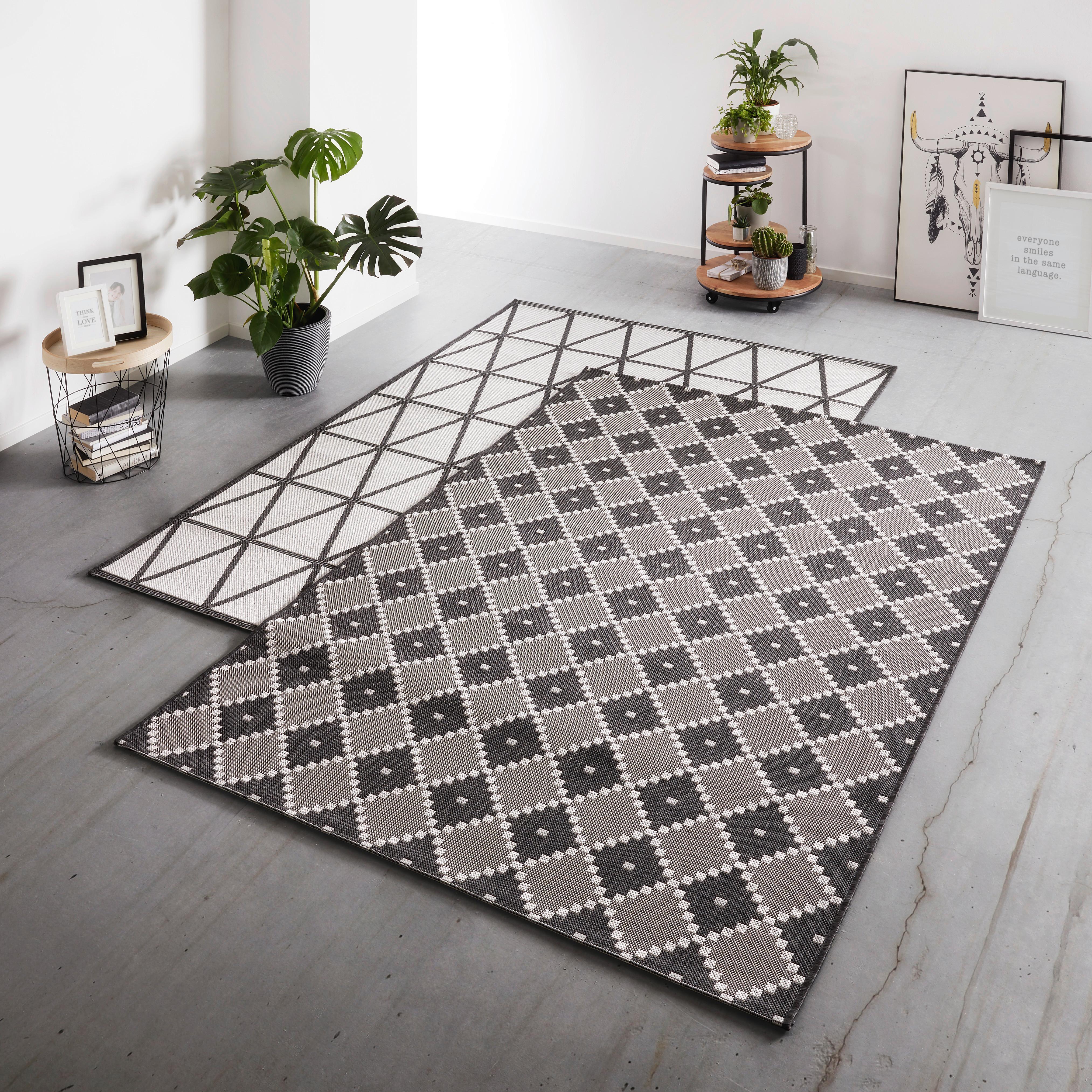 Flachwebeteppich Phoenix ca. 160x230cm - Anthrazit/Grau, MODERN, Textil (160/230cm) - Modern Living