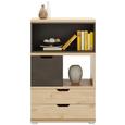 Highboard Dunkelgrau/eichefarben - Dunkelgrau/Eichefarben, MODERN, Holzwerkstoff (71/116/40cm)