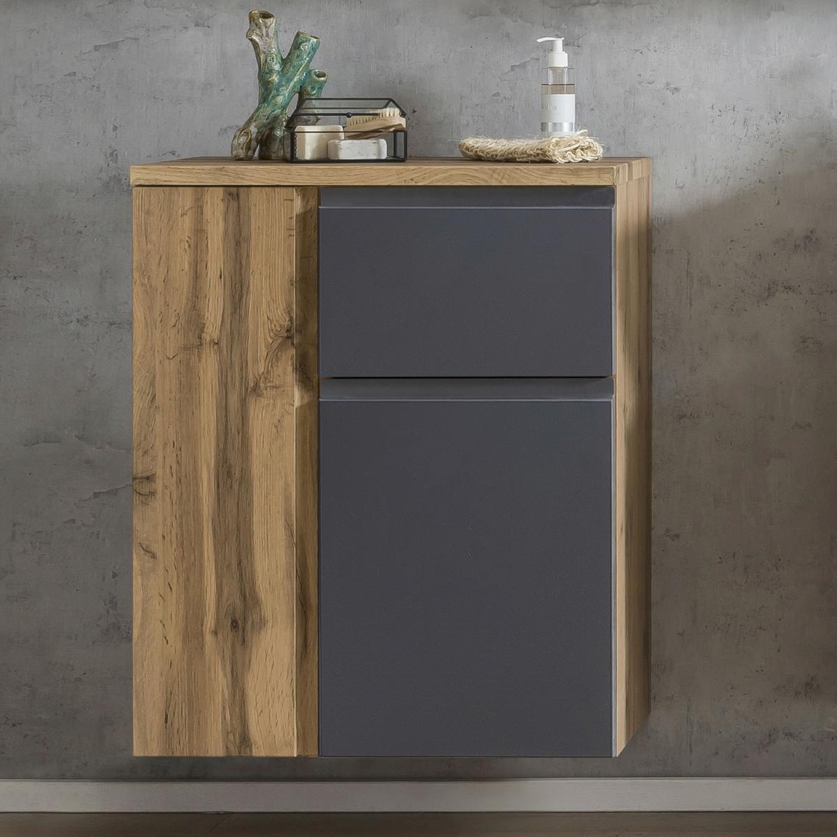 Unterschrank Varese ca. 65x79 cm Grau/Eiche - Eiche Wotan/Grau, MODERN, Holzwerkstoff (65/79/35cm) - Held