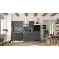 Kuhinjski Blok Z Aparati Romeo, Antracit, Barva Hrasta - črna/barve hrasta, Basics, kovina/leseni material (280cm) - FlexWell