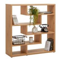Raumteiler Bounty Eiche Artisan - Schwarz/Eiche Artisan, MODERN, Holzwerkstoff/Kunststoff (130/134/43cm) - Mömax
