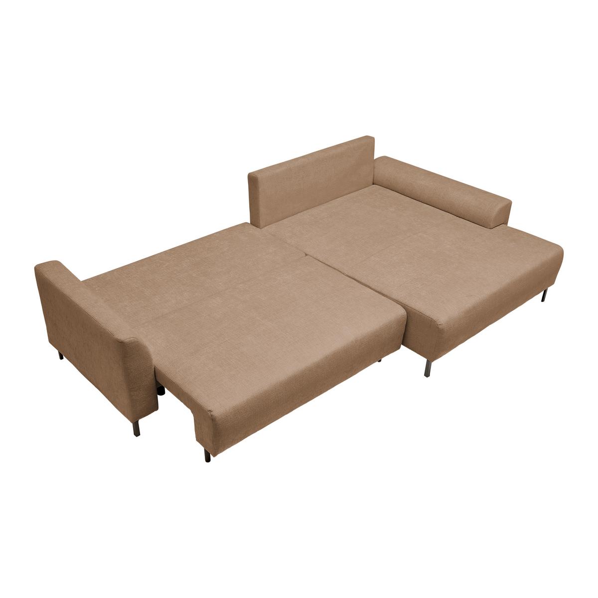 Ecksofa Integra Sandfarben - Sandfarben/Schwarz, Textil/Metall (294/81-93/170cm) - Mömax