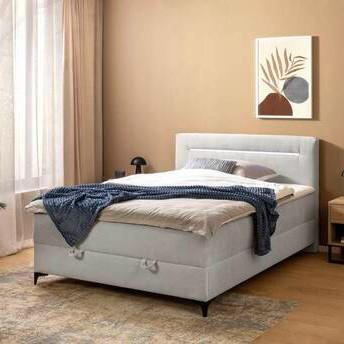 Boxbett Jerry Beige ca. 120x200cm - Beige/Schwarz, KONVENTIONELL, Textil (120/200cm) - Mömax
