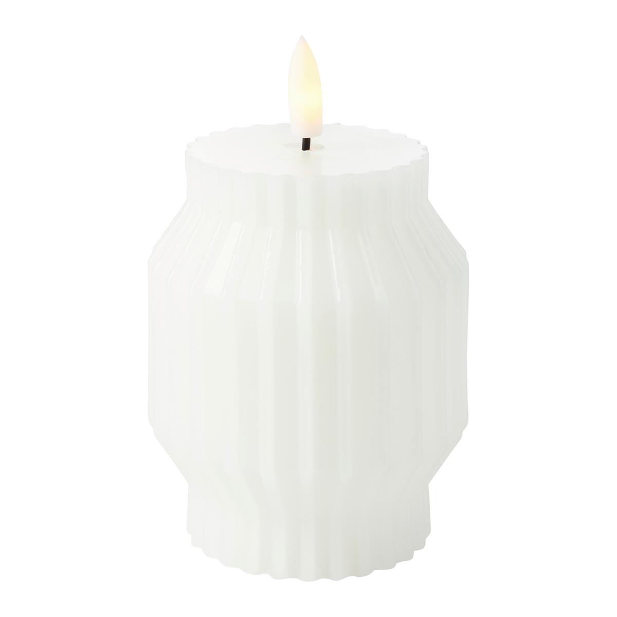 LED-Kerze Gesa in Weiß - Weiß, Basics, Naturmaterialien (5.5/14cm) - Modern Living