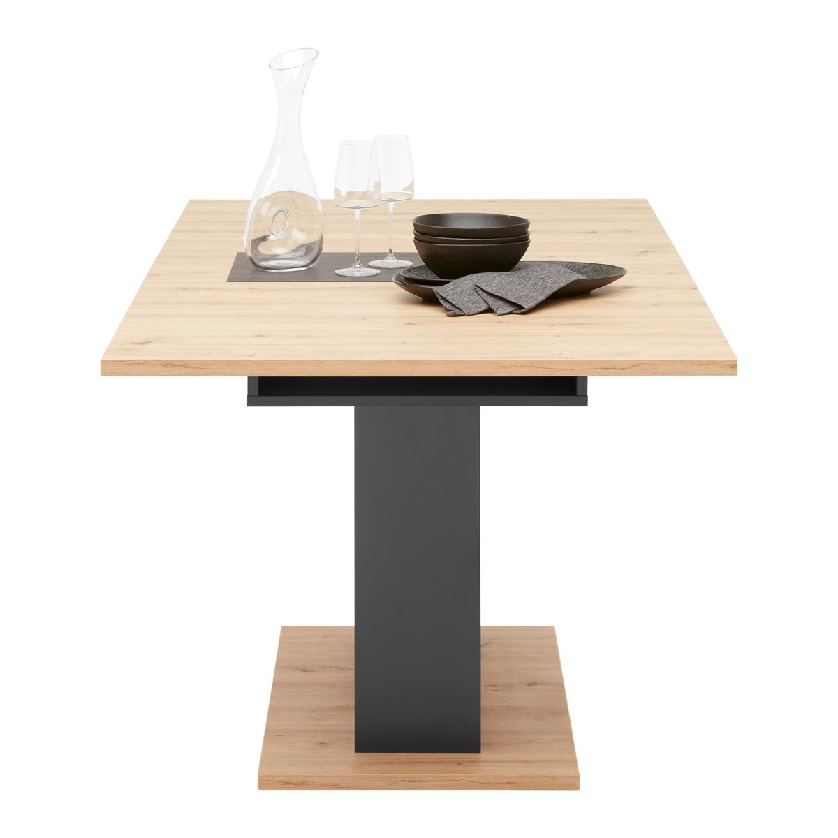 Ausziehtisch Alara Anthrazit/Artisan Eiche - MODERN, Holzwerkstoff (180-220/90/76,3cm) - Mömax