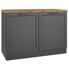 Spülenunterschrank Meran ca. 120x86x60 Grau/Eiche - Eiche Wotan/Schwarz, LIFESTYLE, Holzwerkstoff/Metall (120/86/60cm) - Held