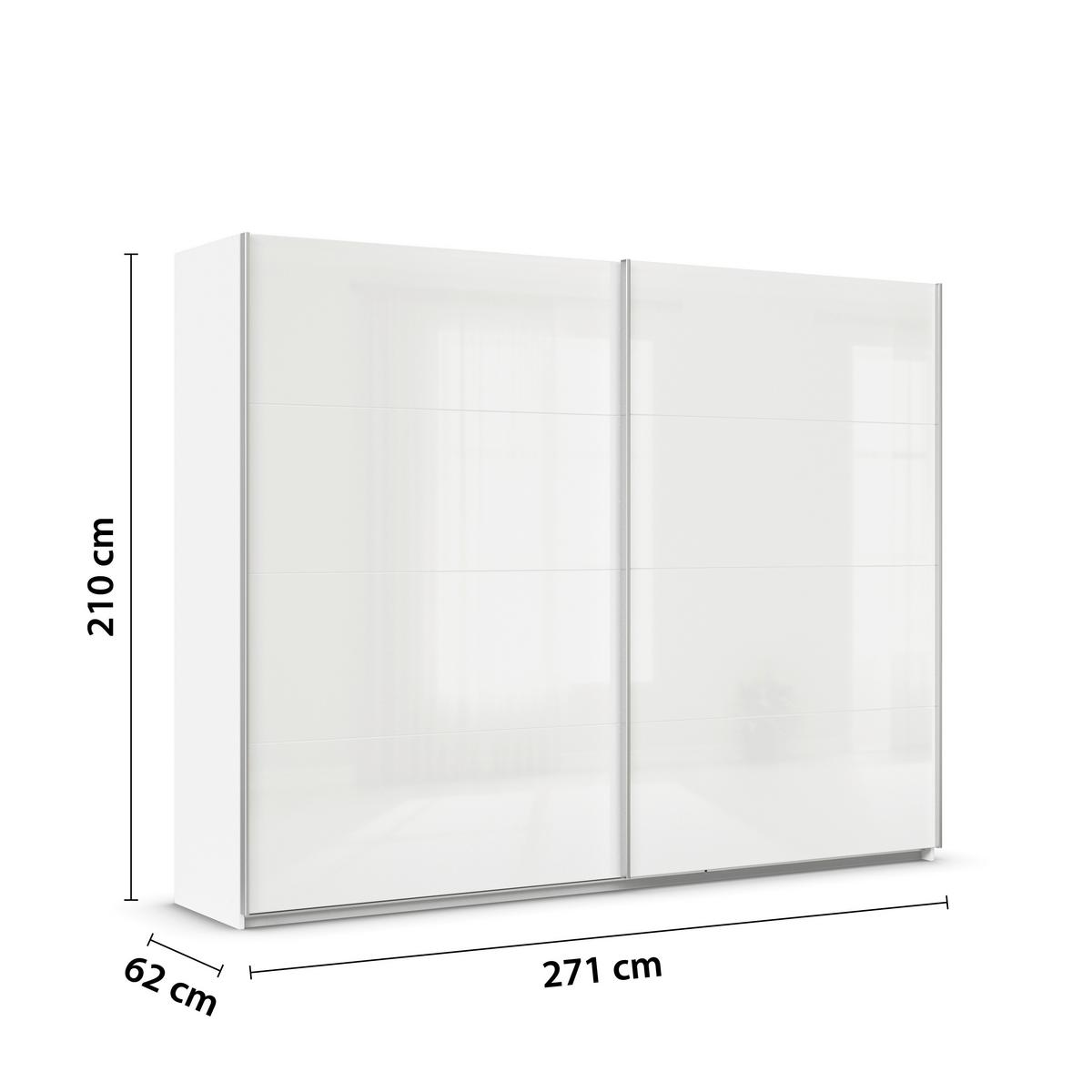 DULAP USI CULISANTE FELDKIRCH - alb/alb lucios intens, Modern, material pe bază de lemn (271/210/62cm)