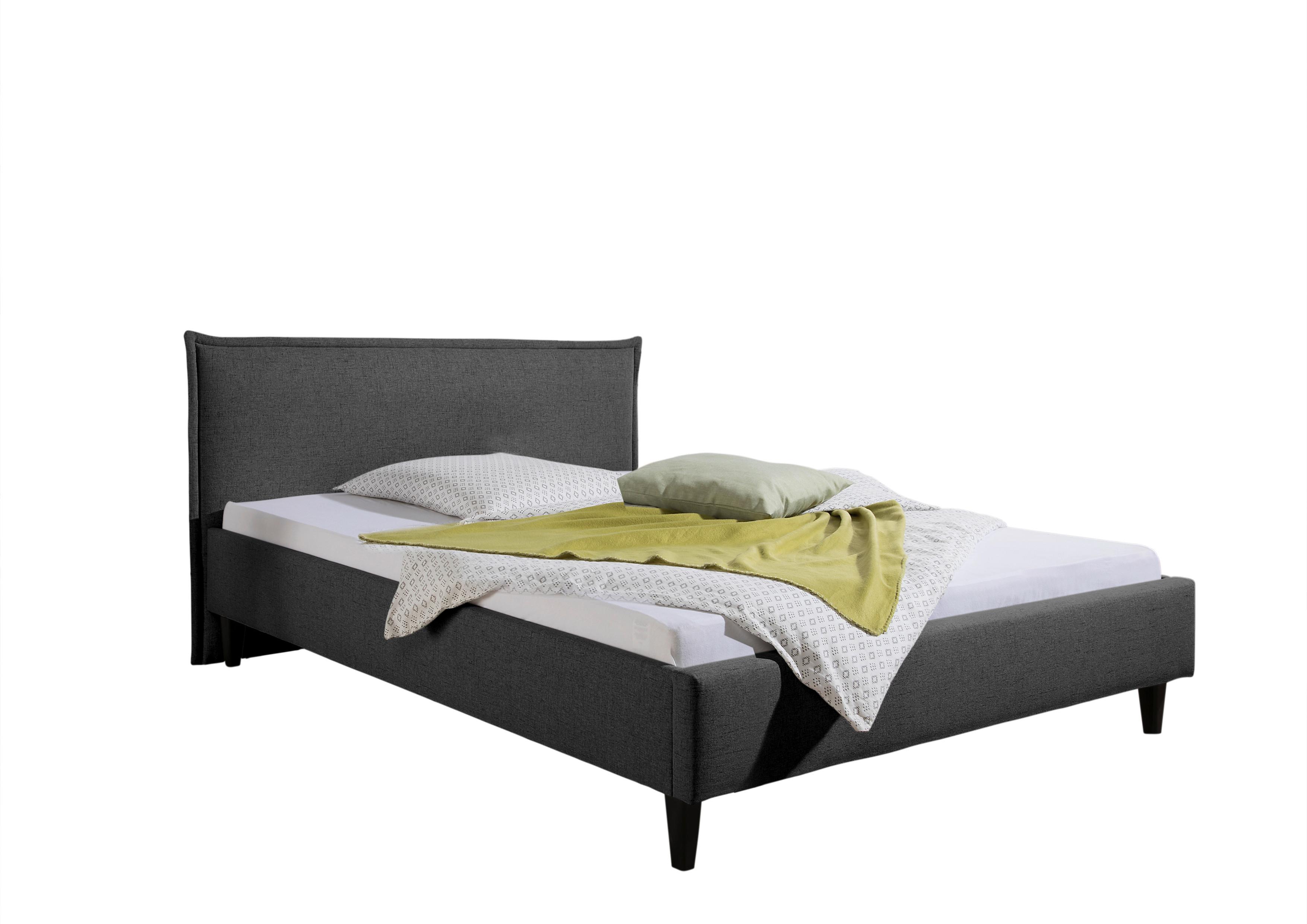 Polsterbett Roswell Hellgrau ca. 100x200 cm - Anthrazit/Schwarz, MODERN, Holz/Textil (100/200cm) - Livetastic