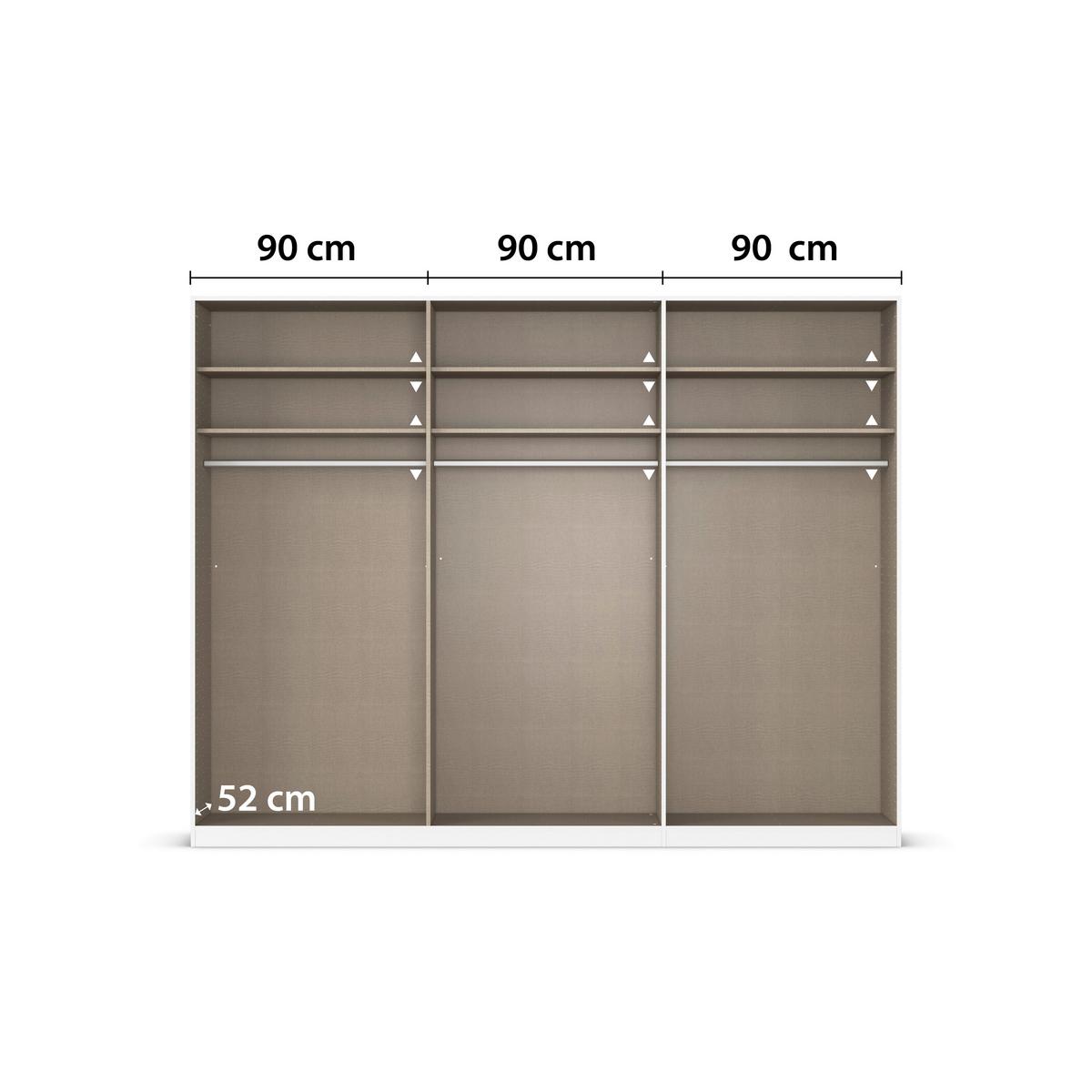 DULAP USI ROTATIVE VERSITY-D - argintiu/alb, Trend, material pe bază de lemn (271/229/54cm) - James Wood