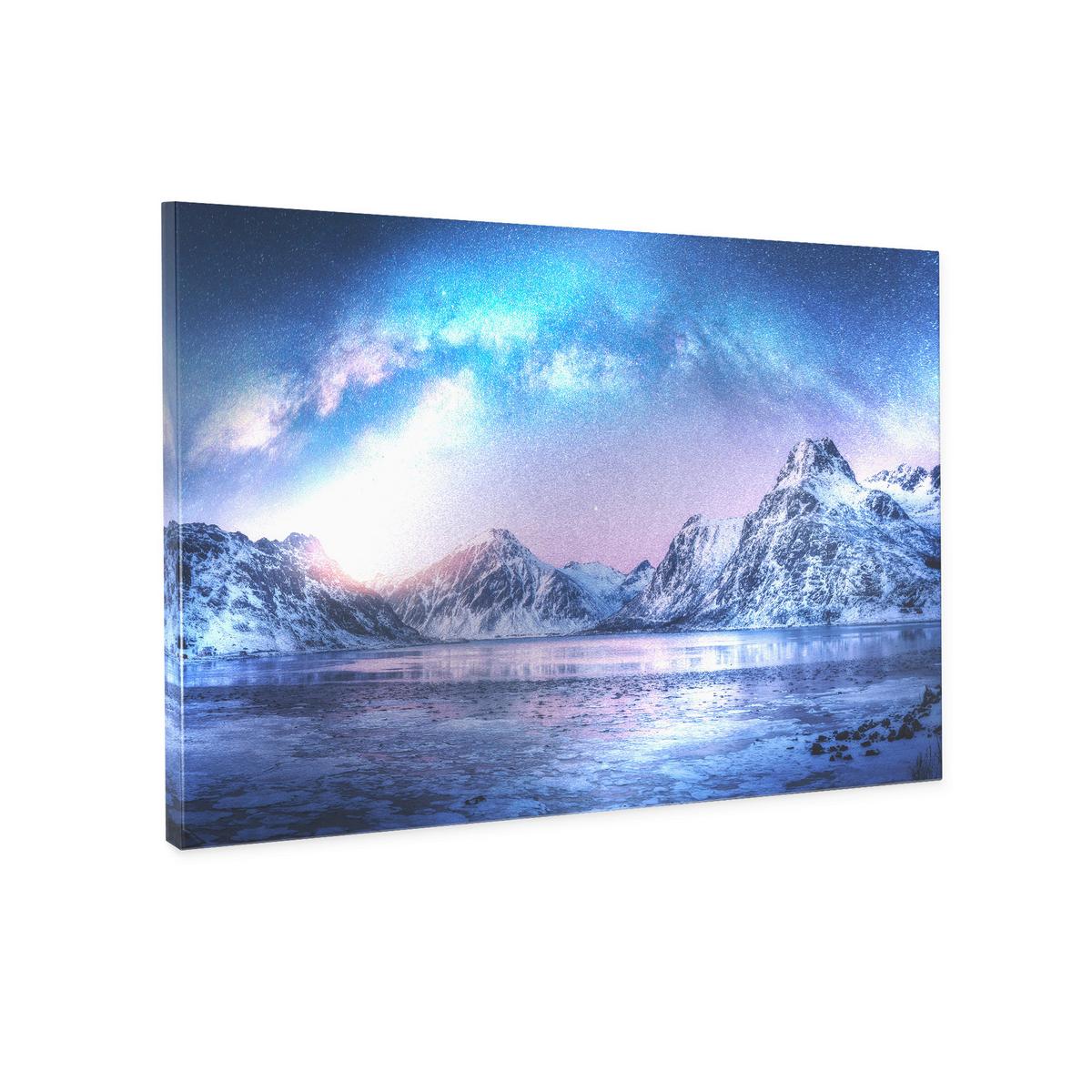 Leinwandbild Silver Blau/Pink - Blau/Pink, Holzwerkstoff/Textil (120/80cm) - Mömax