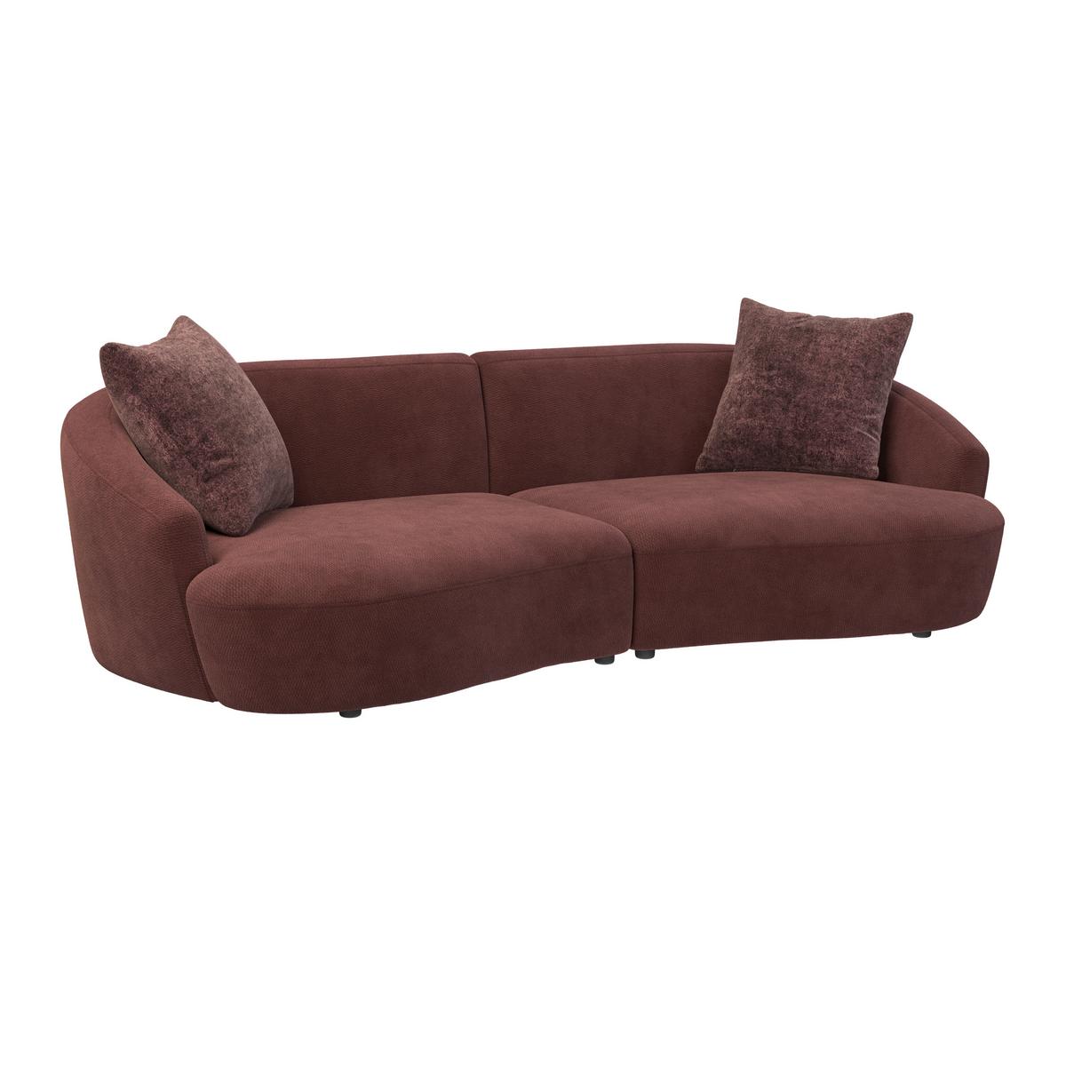 Megasofa Casoria -Studio- - Bordeaux/Schwarz, Modern, Kunststoff/Textil (260/76/115cm) - Mömax