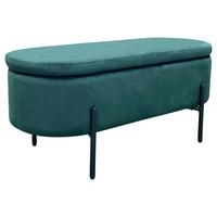 Sitzbank Nova Dunkelgrün Samt - Dunkelgrün/Schwarz, Design, Textil/Metall (95/42/38cm) - MID.YOU