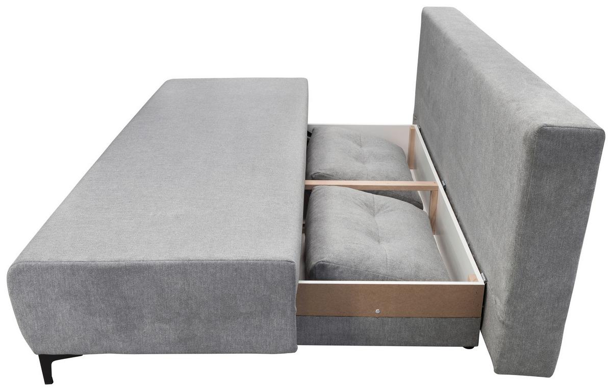 Zofa Boxspring Viera, Svetlo Siva, Ležišče, Predal - črna/svetlo siva, Moderno, kovina/tekstil (201/100/105cm) - Mömax