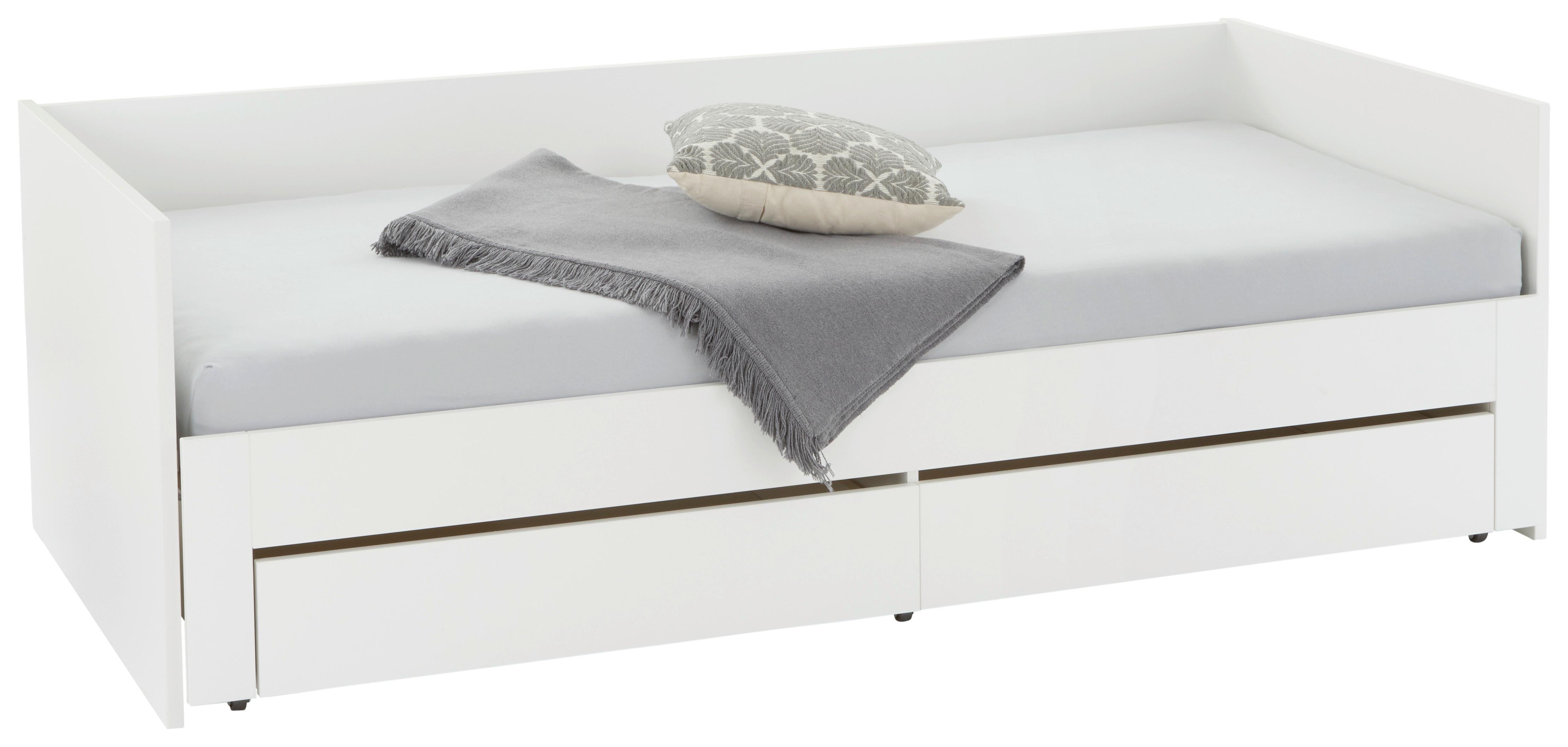 Raztegljiva Postelja Jan, Bela, 90-180x200 - bela, Konvencionalno, les (98-184,4/67/204,4cm)