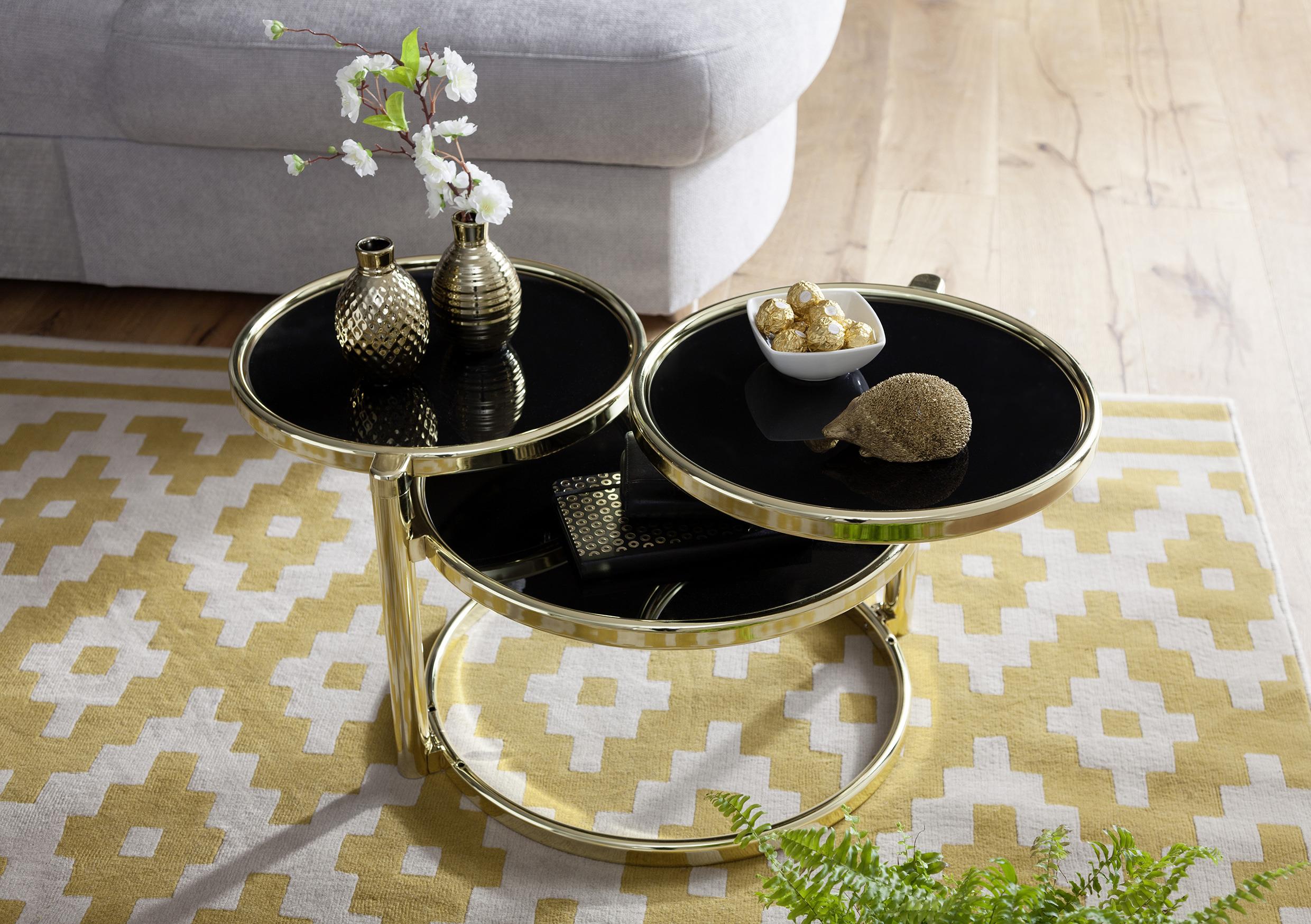 Mizica Susi - zlate barve, Design, kovina/steklo (58/58/43cm) - MID.YOU
