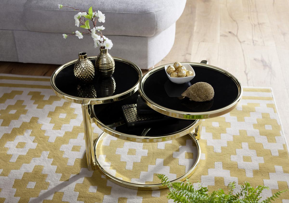 Mizica Susi - zlate barve, Design, kovina/steklo (58/58/43cm) - MID.YOU