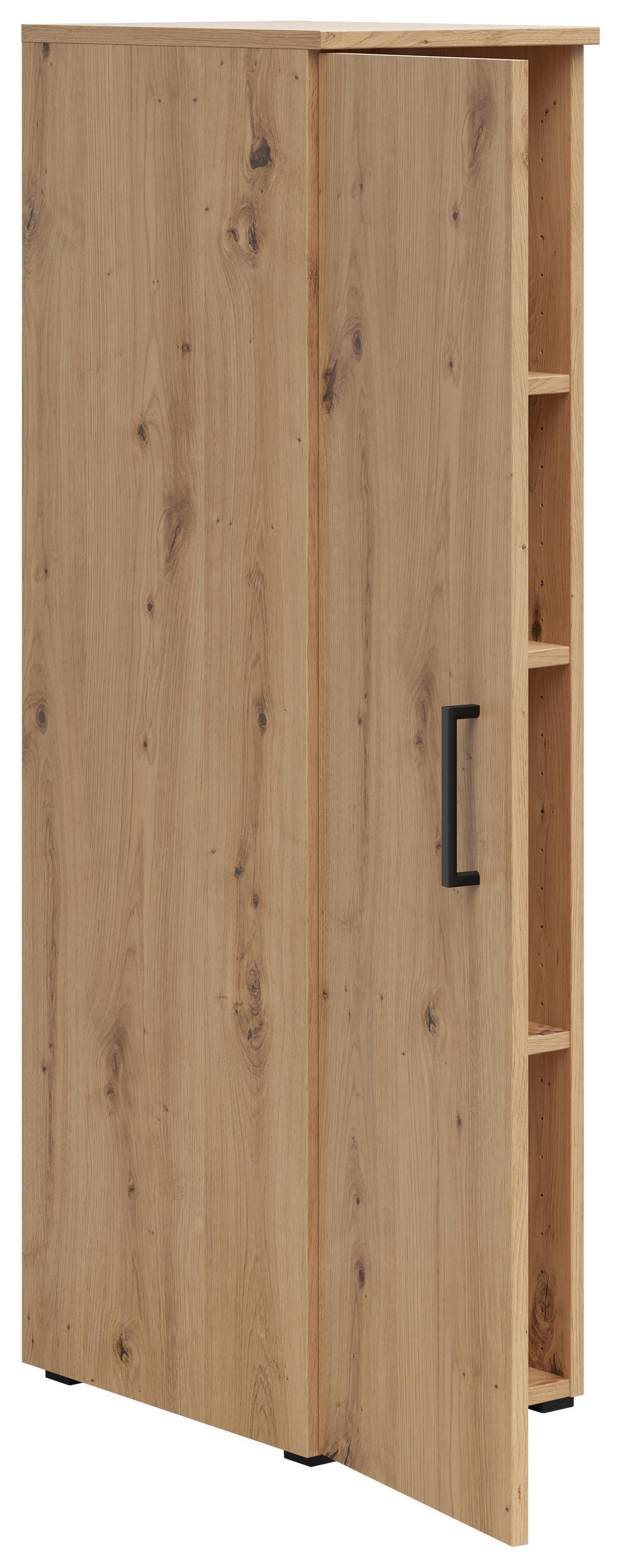 Schrank Multistauraum Eiche Artisan - Schwarz/Eiche Artisan, MODERN, Holzwerkstoff/Kunststoff (30/115/40cm) - Mömax