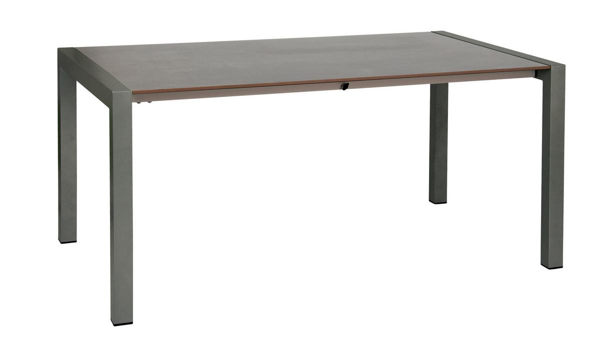 Gartengarnitur Uran 5-Teilig Metall/Textil/Holzwerkstoff - Anthrazit/Schwarz, Basics, Holzwerkstoff/Textil (160+60/98/74cm) - Acamp