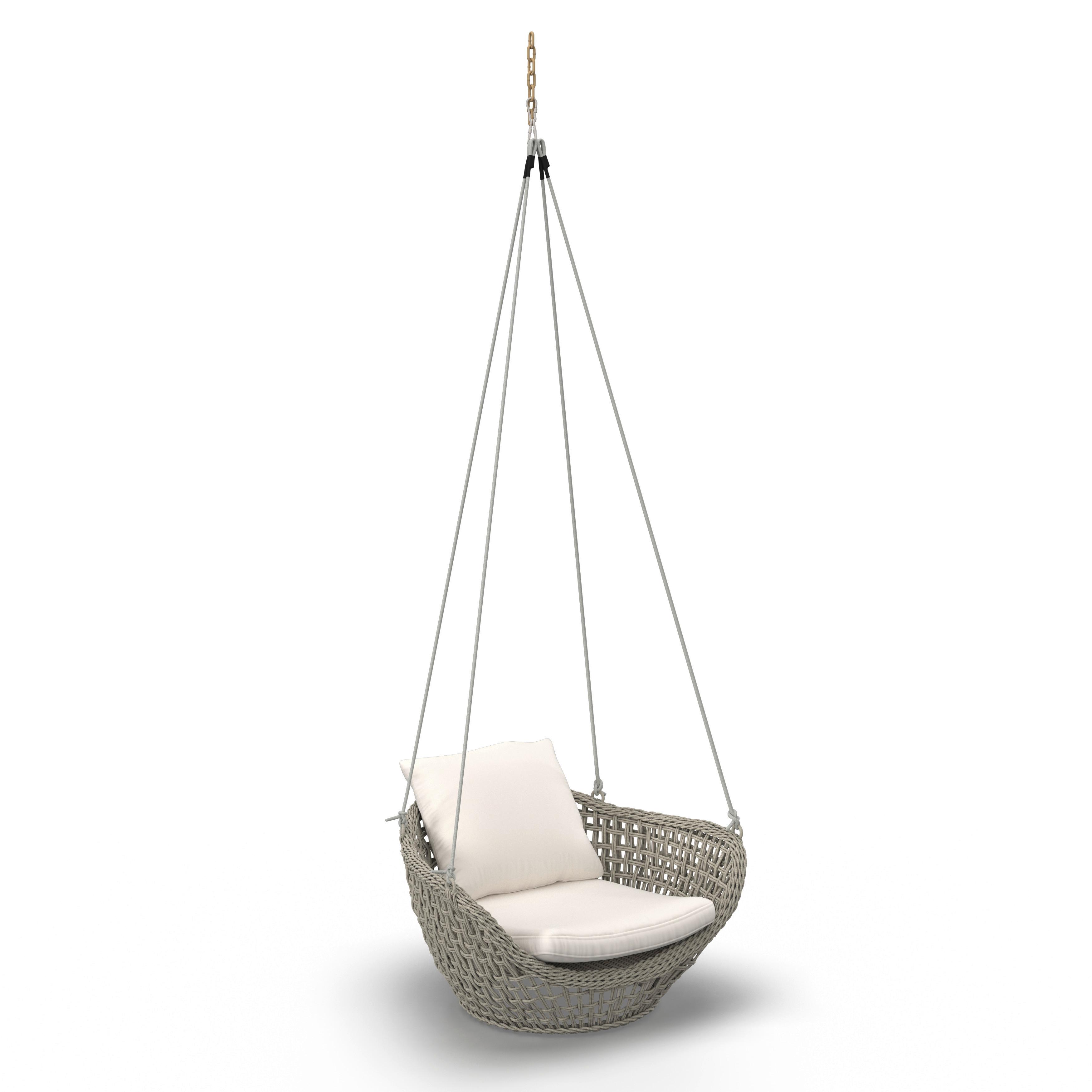 Hängesessel Elodie Creme Kunststoff/Outdoorstoff - Creme, MODERN, Kunststoff/Textil (83/73/48cm) - Bessagi Garden