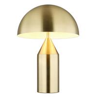 Tischleuchte Atoma Weiß/Messing max. 40 Watt - Messingfarben/Weiß, Design, Metall (28/39cm) - Globo