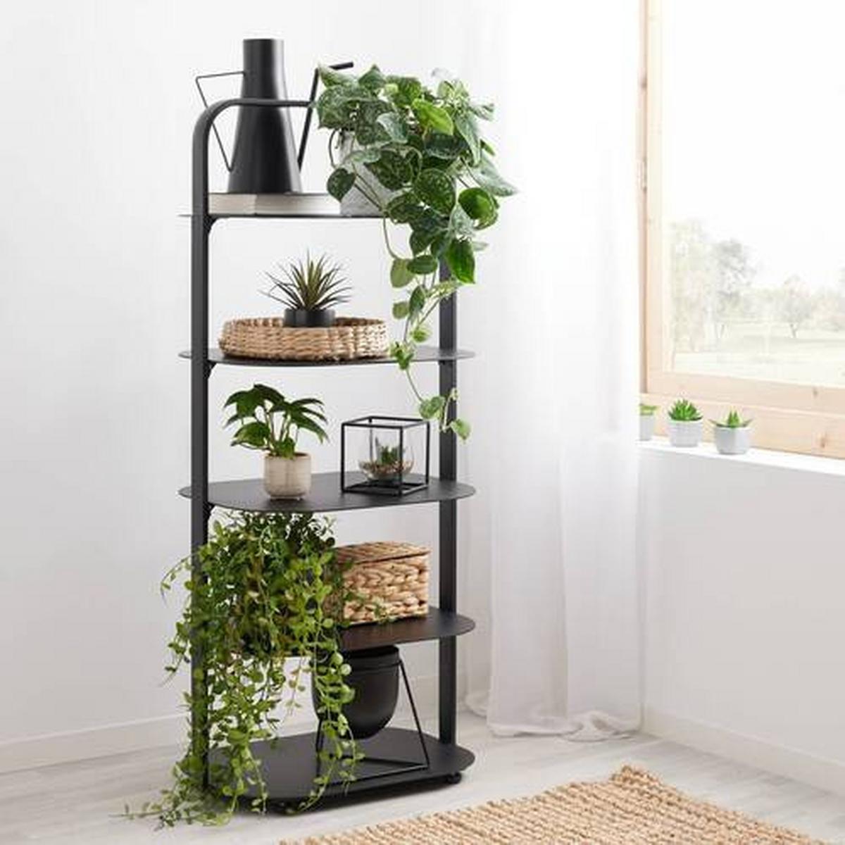 Regal Levit in Schwarz - Schwarz, MODERN, Kunststoff/Metall (47/109/35cm) - Premium Living