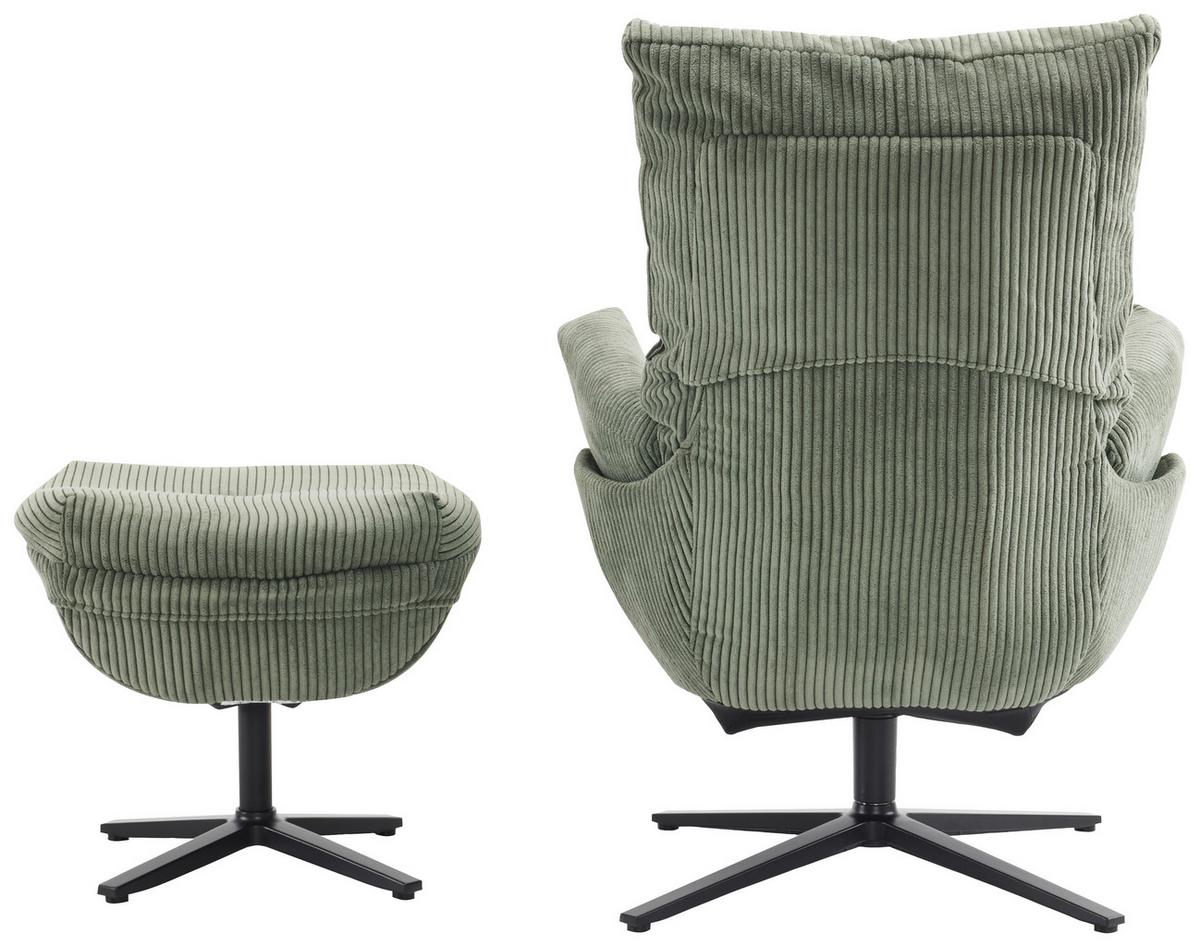 ZESTAW FOTELI RELAKSACYJNYCH WILSON - zielony/czarny, Design, metal/tkanina (77/100/78cm) - Carryhome