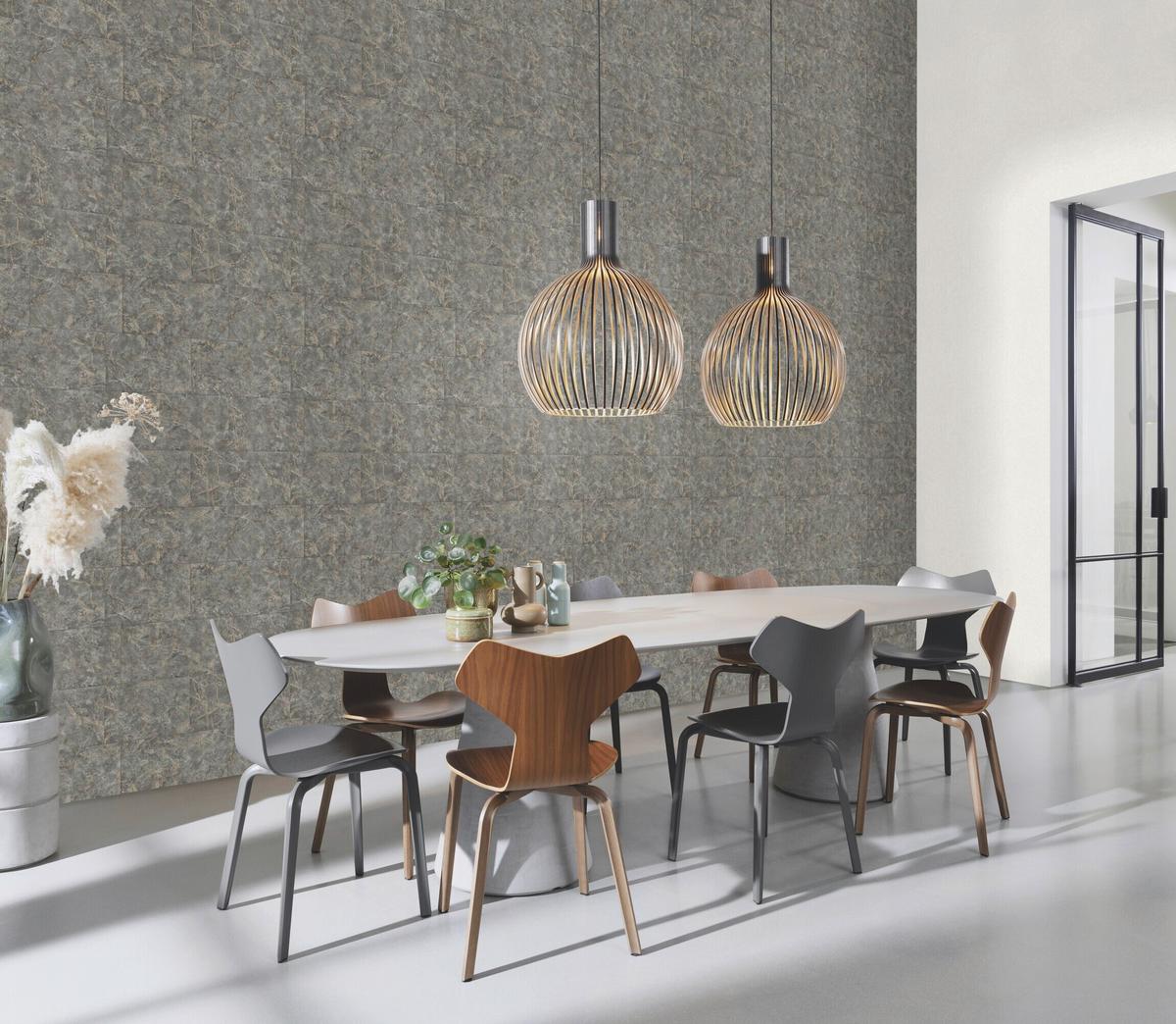 Tapete Luxora Grau - Grau, Natur, Textil (600/53cm) - Tesa