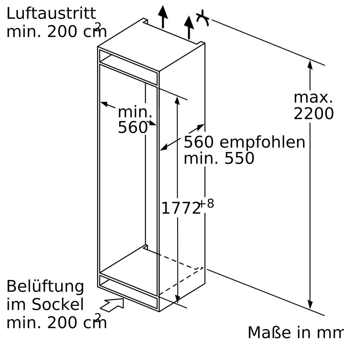 Kühlschrank KIR81SE0 Festtürtechnik - MODERN (55,8/177,2/54,5cm) - Bosch