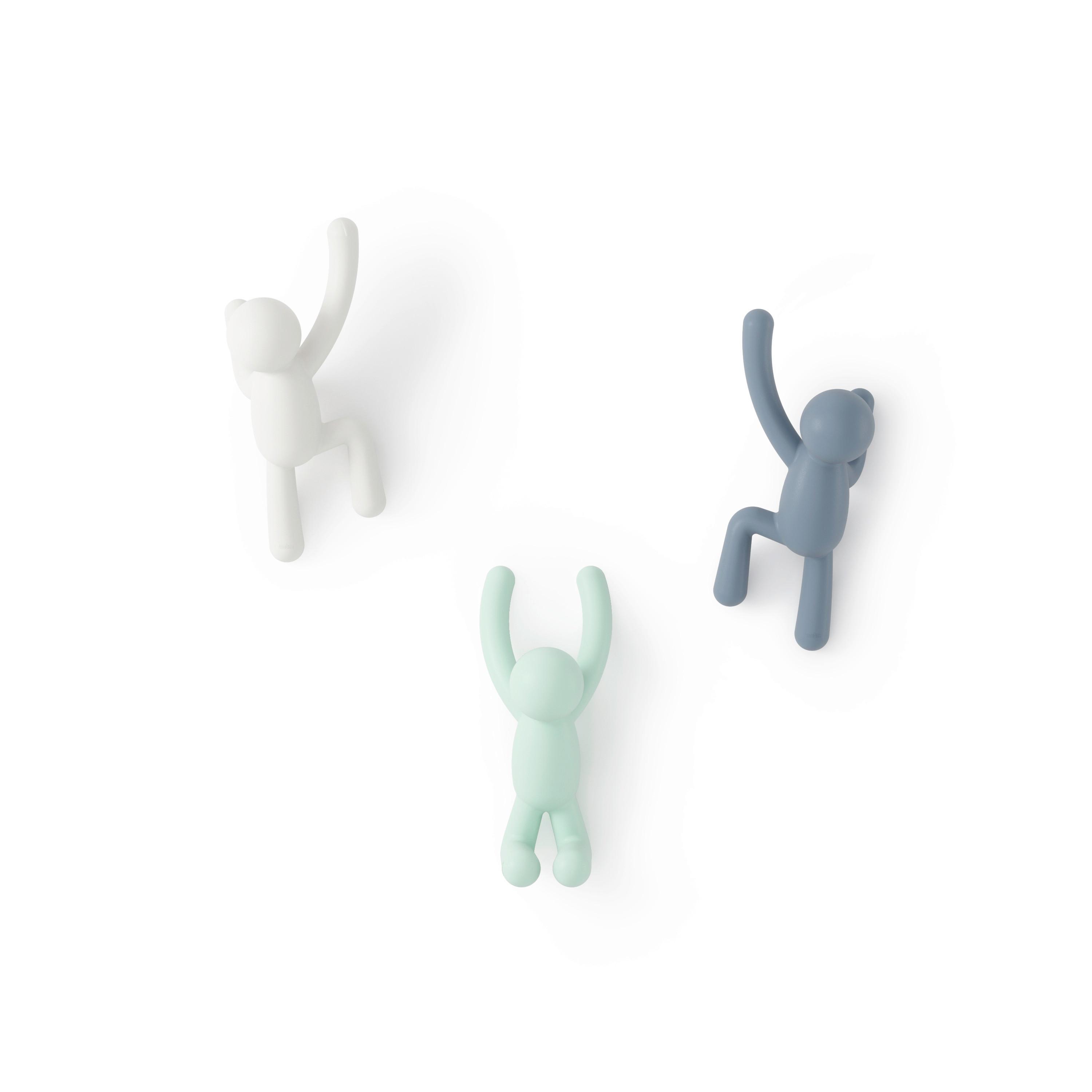 Kleiderhaken Männchen Multicolor, 3er Set - Multicolor, Modern, Kunststoff (7/18/8cm) - Mömax
