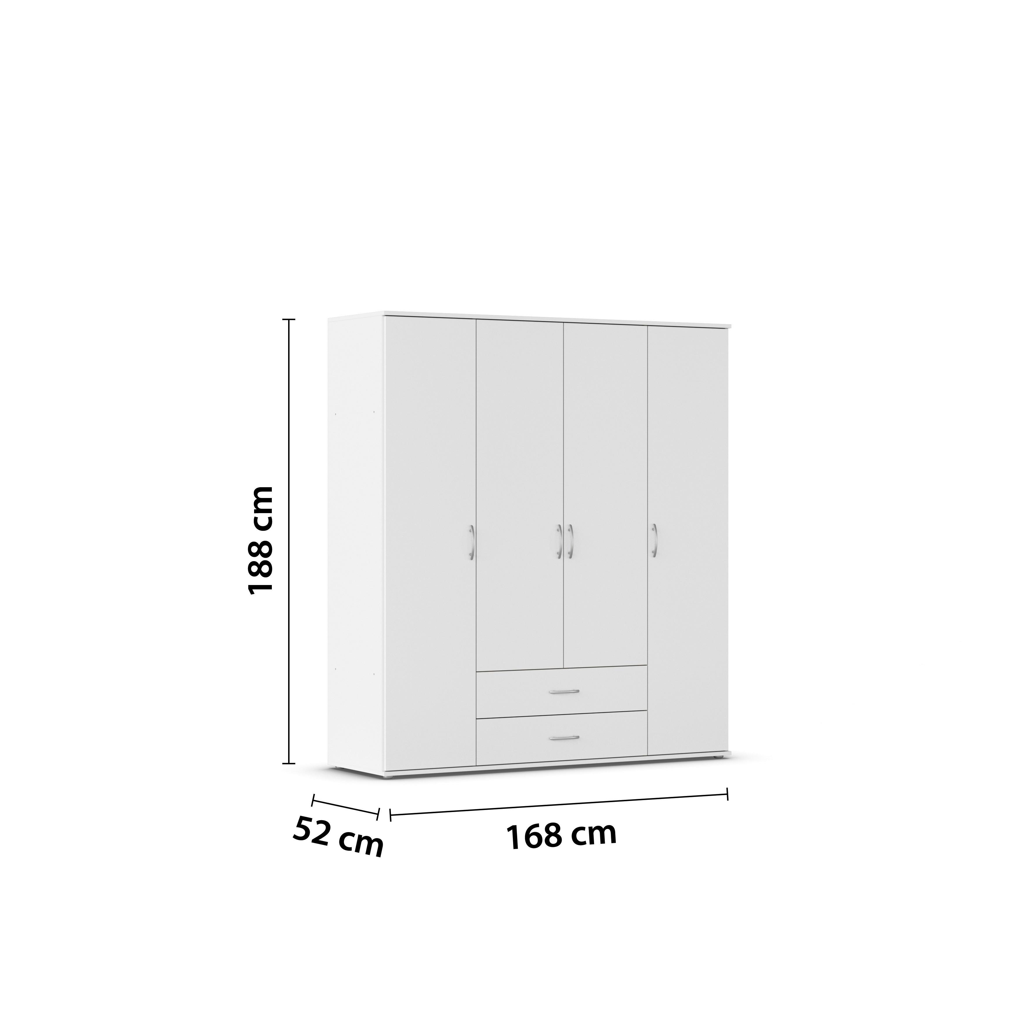 Ormar Za Odjeću Paul - bijela/boje aluminija, Konvencionalno, drvni materijal/plastika (168/188/52cm) - Modern Living