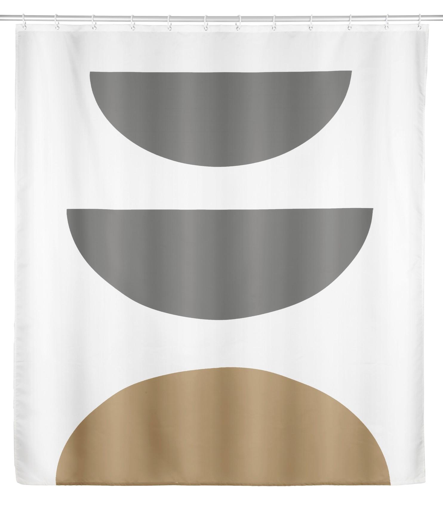 ZASŁONA PRYSZNICOWA MAHAN - biały/szary, Konventionell, tworzywo sztuczne (200/180cm) - Schöner Wohnen
