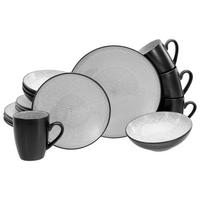 Kombinirani Servis Malmö, 16-Delni - črna/sivobela, Basics, keramika - Creatable