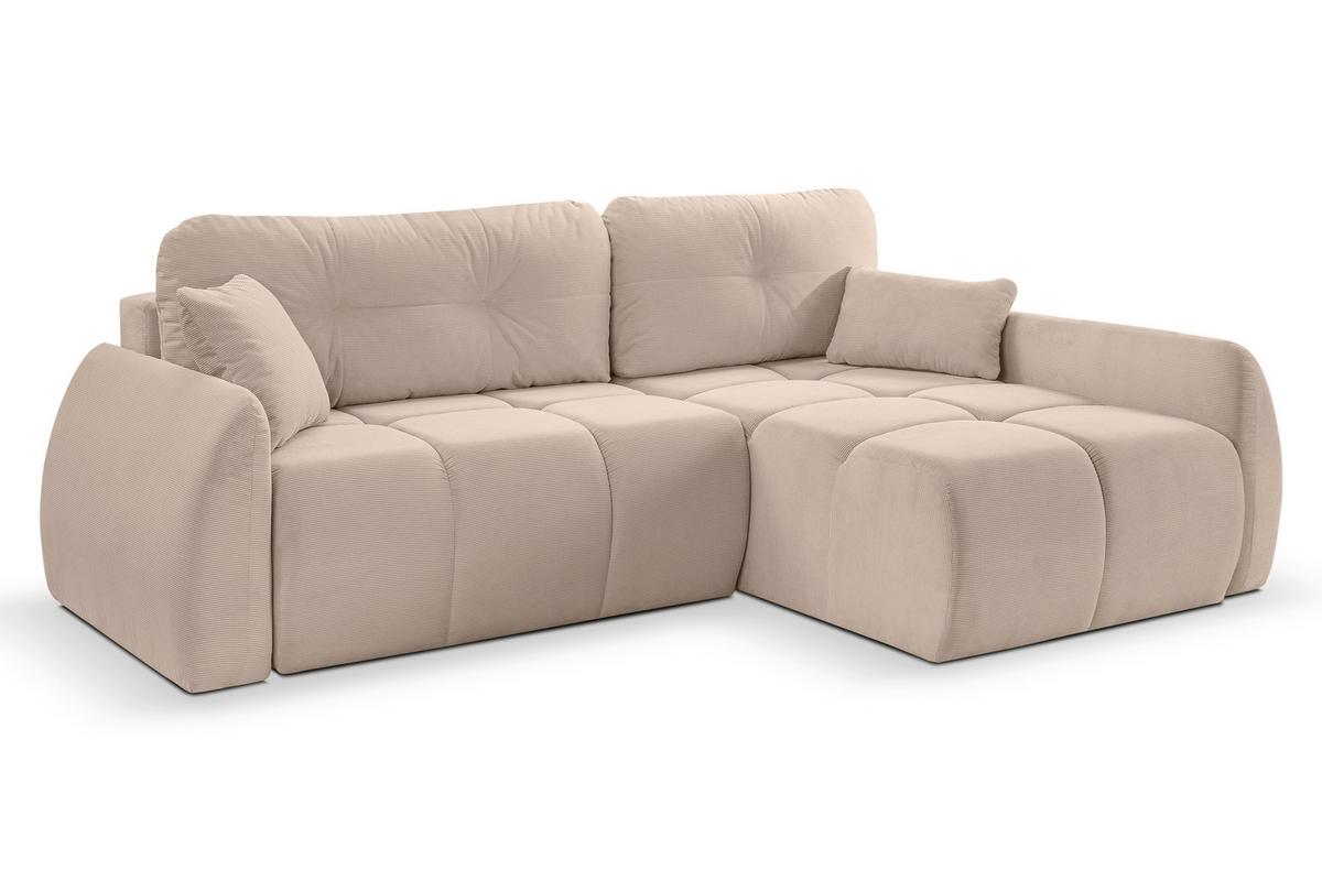 Ecksofa Sancho Long Beige - Beige/Schwarz, Basics, Holz/Kunststoff (255/155cm) - MID.YOU