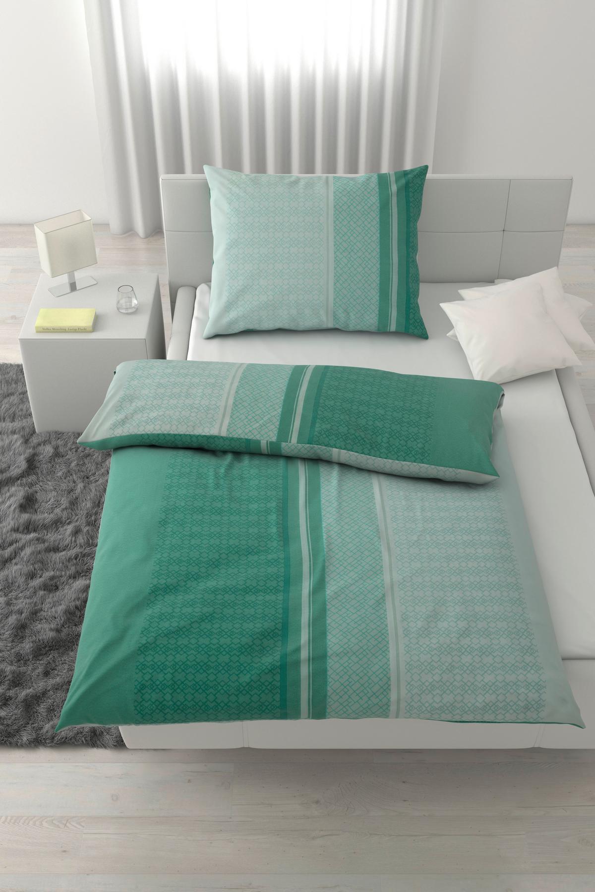 Bettwäsche Mathea Grün ca. 135x20cm - Grün, Textil (135/200cm) - Based